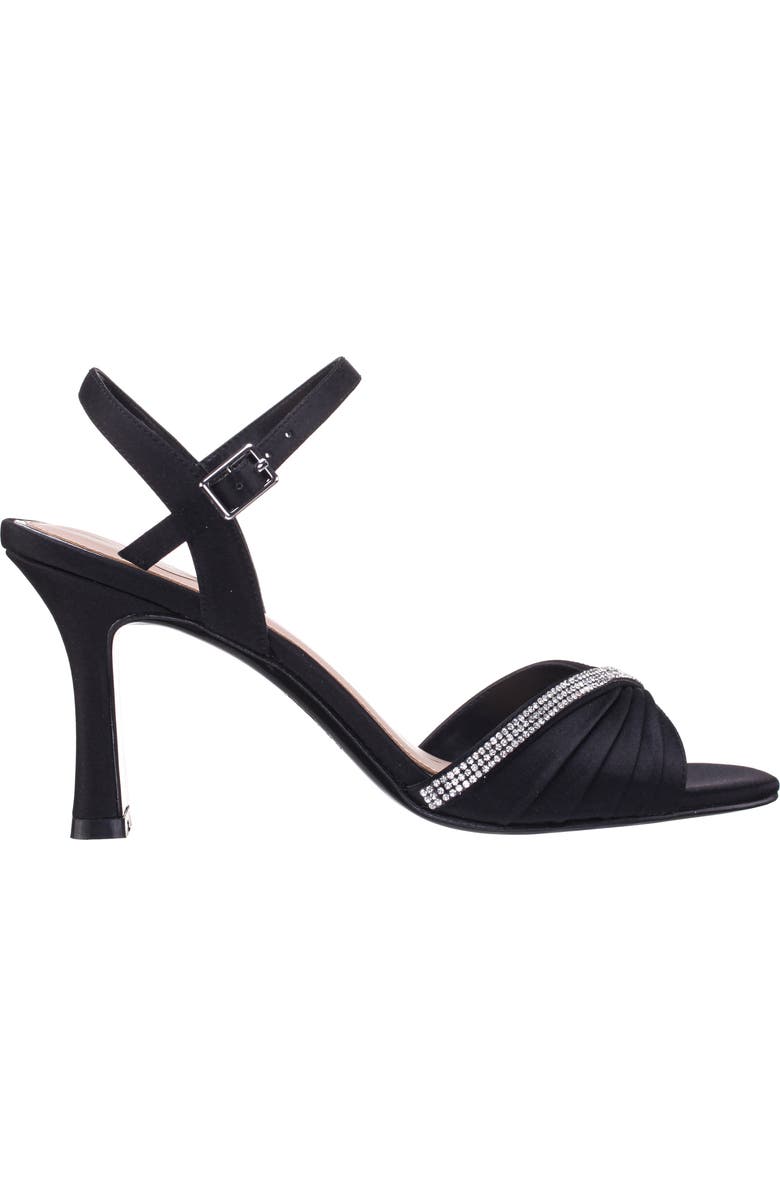 Nina Agnes Satin Sandal, Alternate, color, Black