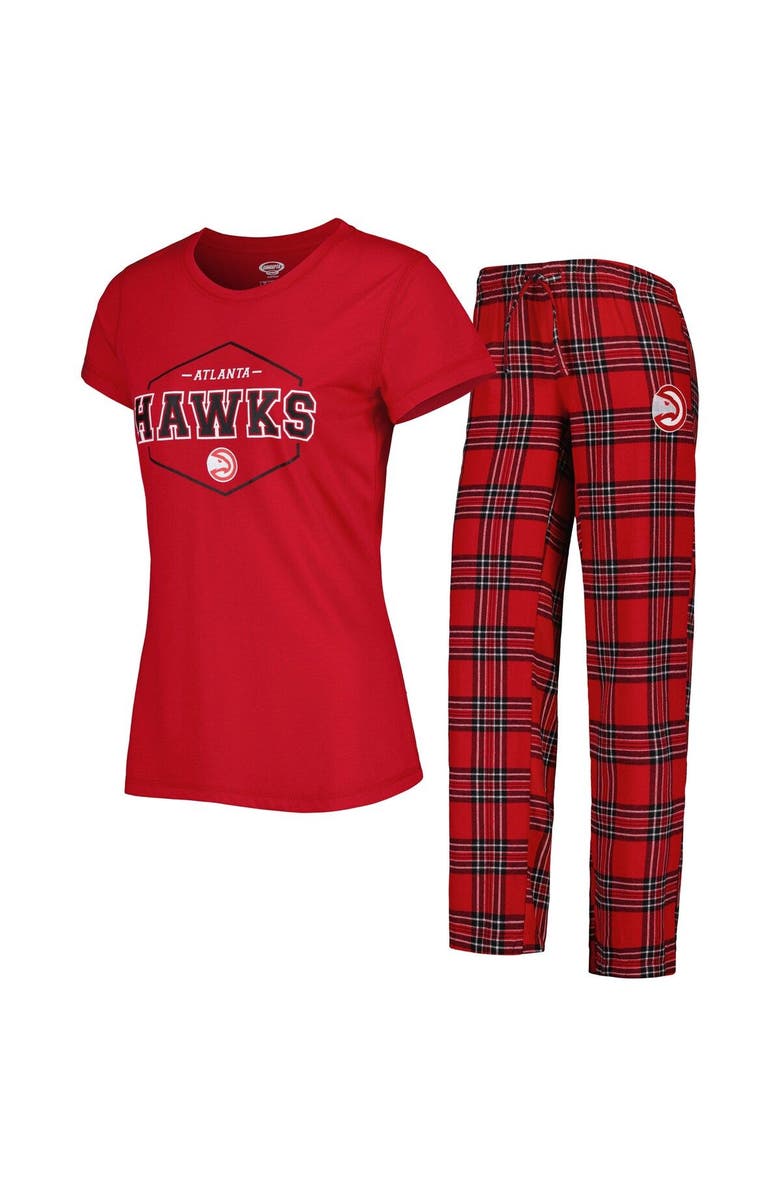 CONCEPTS SPORT Women's Concepts Sport Red/Black Atlanta Hawks Badge T-Shirt & Pajama Pants Sleep Set, Main, color, Red