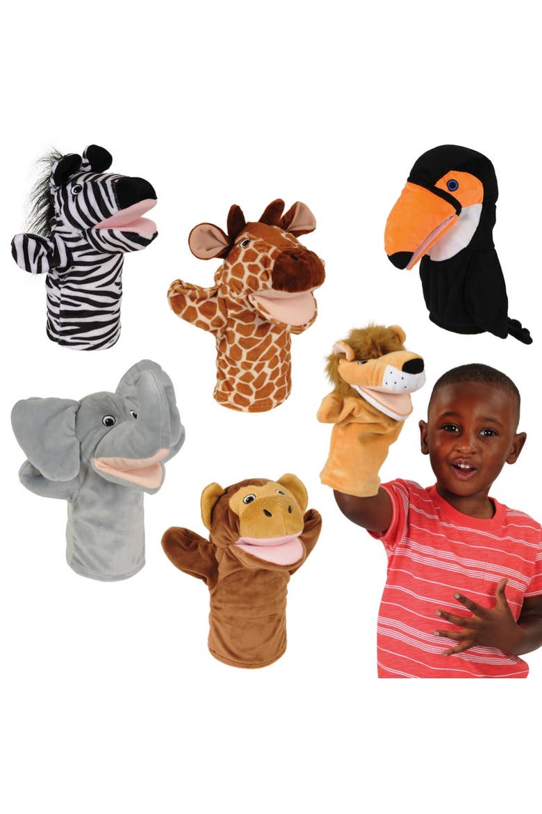 Safari Animal Puppets - Set of 6, Main, color, Multicolored