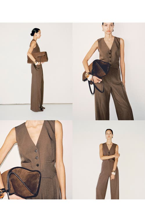Mango Sleeveless Jumpsuit In Brown