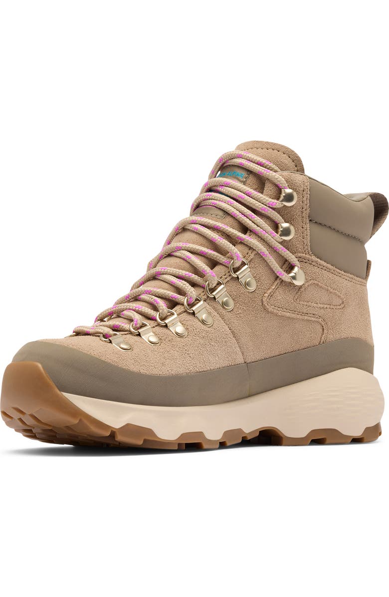 Columbia Newton Alpine PT Waterproof Hiking Boot, Main, color, Oxford Tan/ Foxglove
