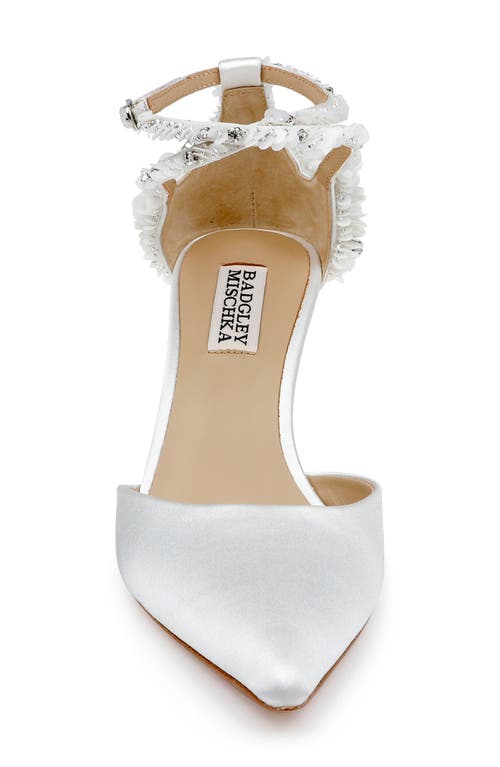 Badgley Mischka Collection Venue Ankle Strap Pointed Toe Pump In Gray