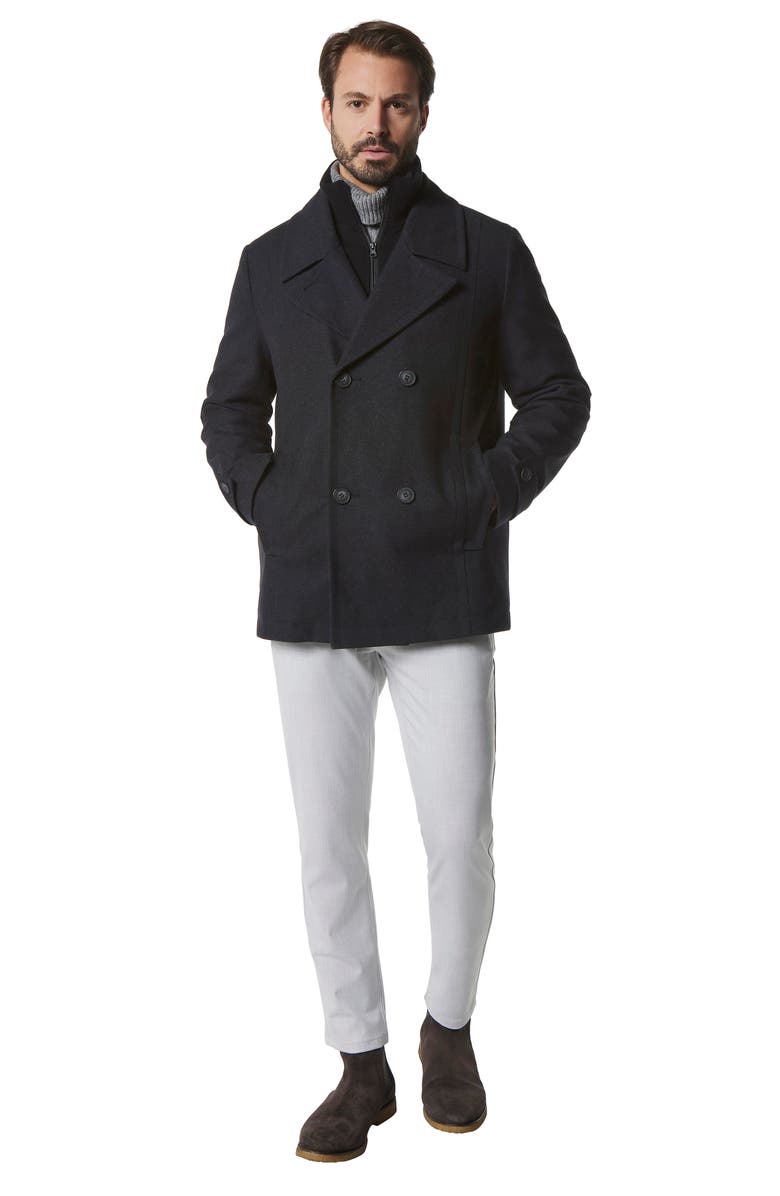 Marc New York Danton Water Resistant Peacoat, Alternate, color, Charcoal