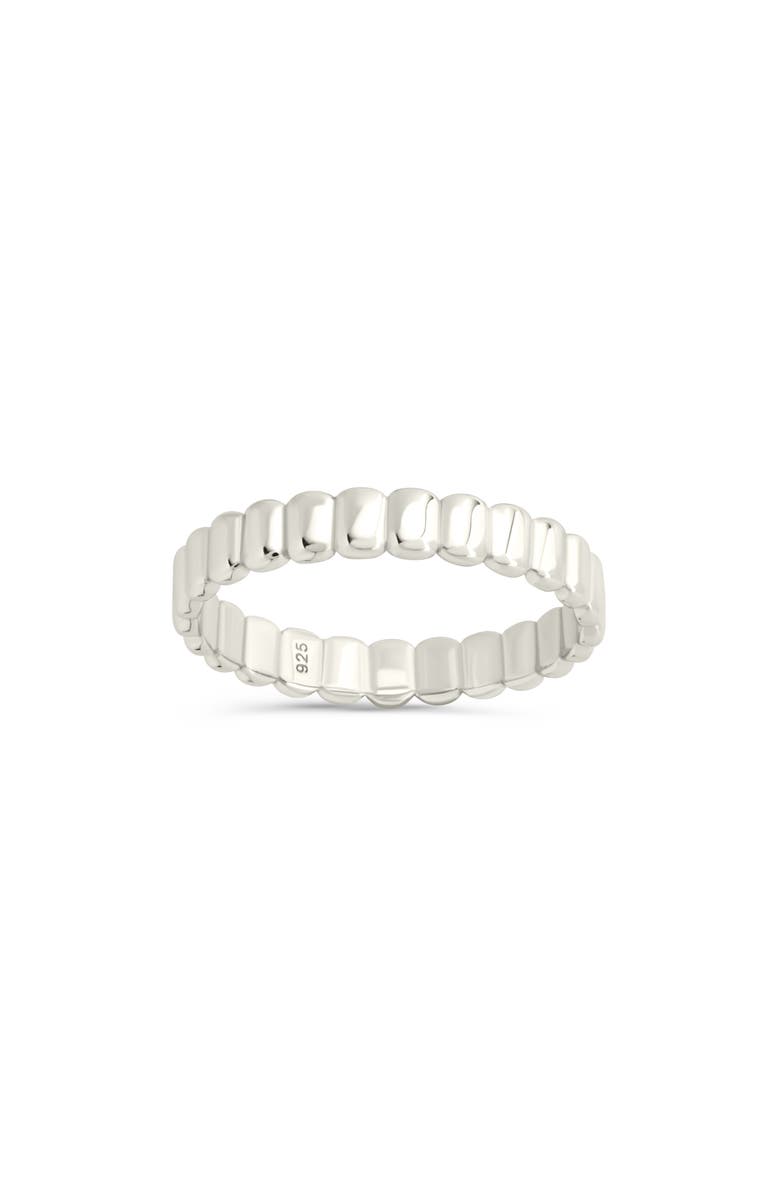Sterling Forever Stacey Textured Band Ring, Main, color, Silver