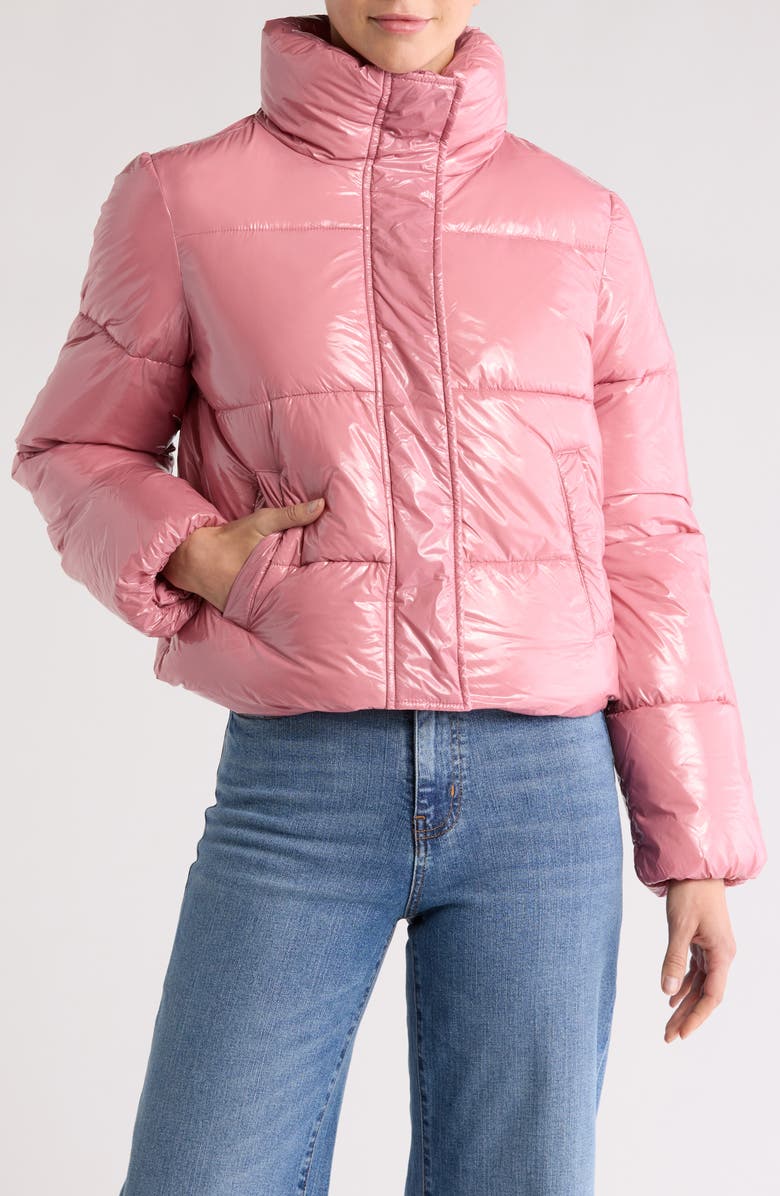 Noize Coco Crop Water Resistant Puffer Jacket, Main, color, Dusty Pink