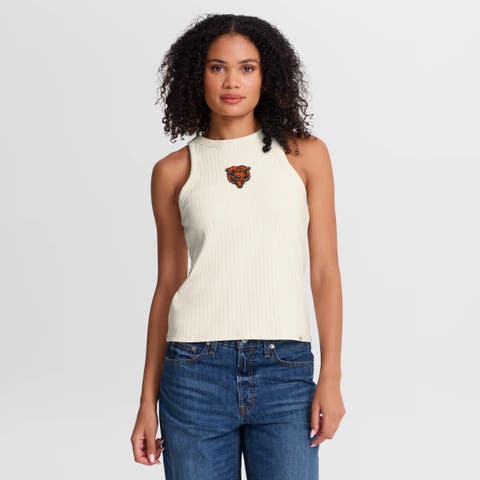 Women's Fanatics Cream Chicago Bears Star Play Tri-Blend Ribbed Tank Top