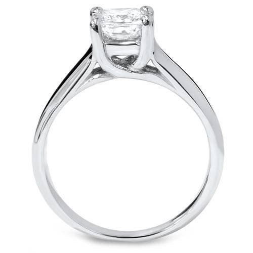 Bliss Diamond 1ct Princess Cut Lab Grown Diamond Solitaire Engagement Ring 14k Gold In 14k White Gold