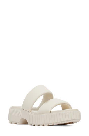 Sorel Ona Streetworks Platform Slide Sandal In Chalk/chalk