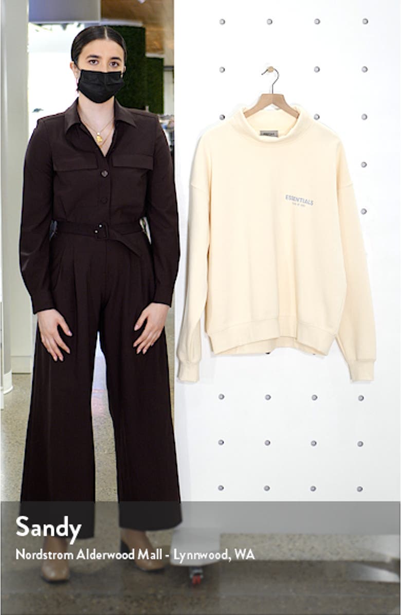 Fear of God Essentials Unisex Logo Mock Neck Sweatshirt, sales video thumbnail