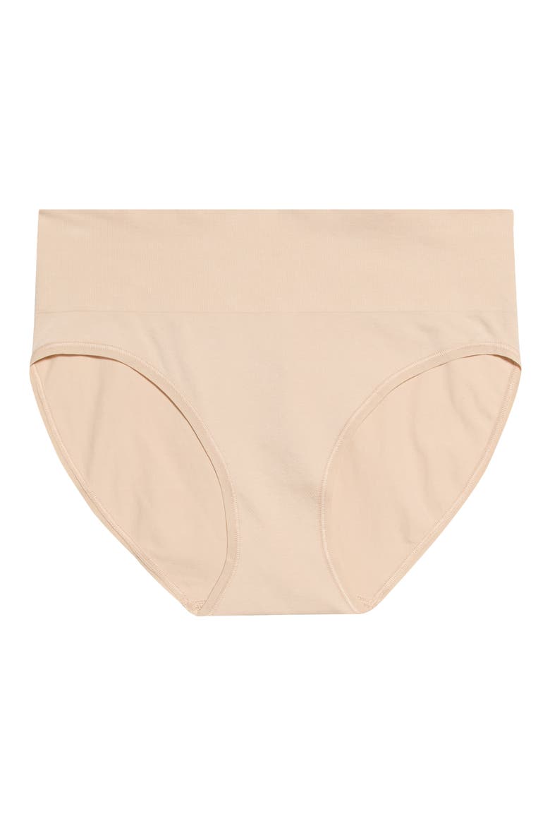 Seamless Hi-Cut Briefs, Alternate, color, BEIGE SMOKE