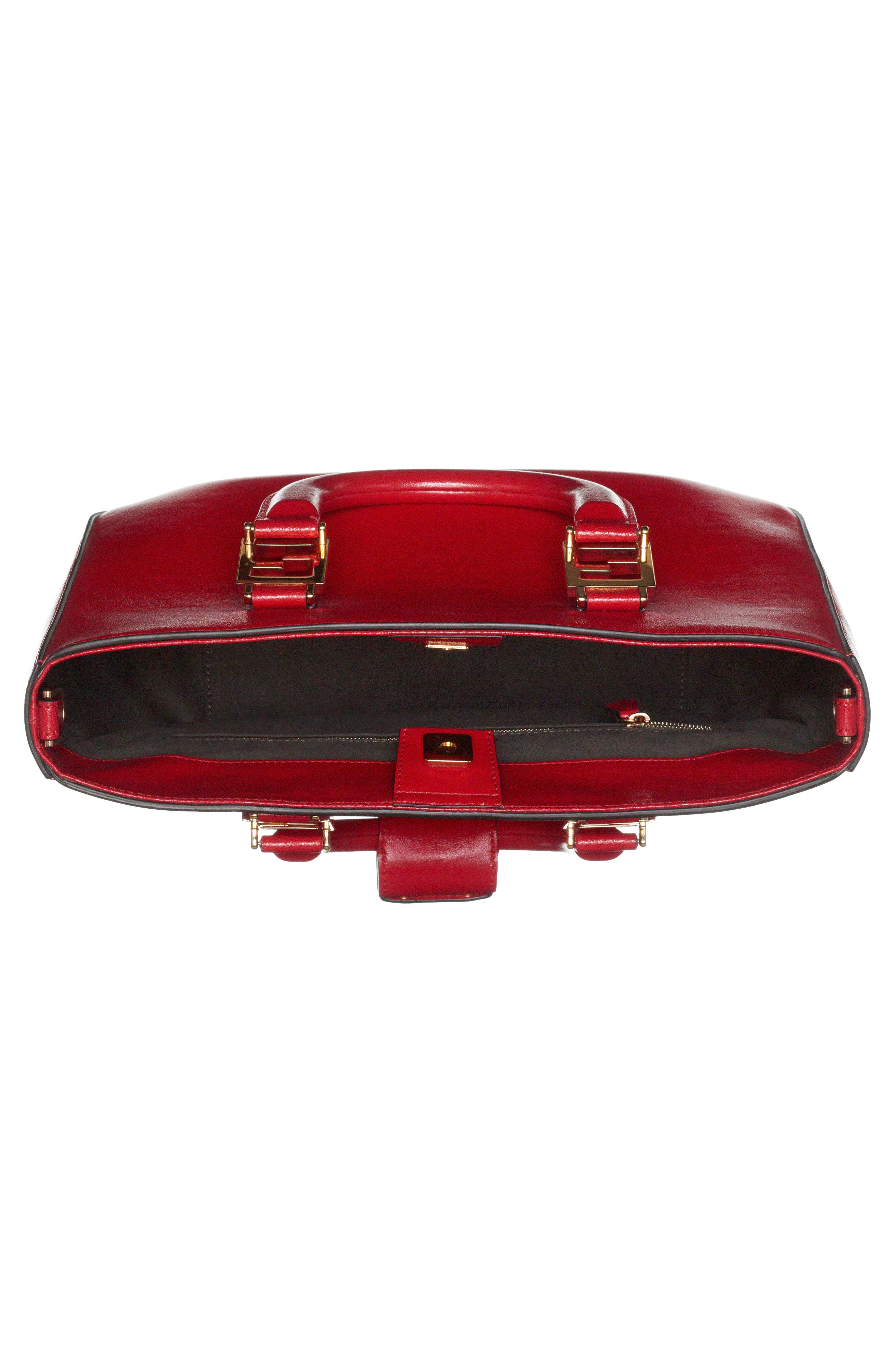 Fendi Small Glacier Top Handle Leather Tote, Alternate, color, 