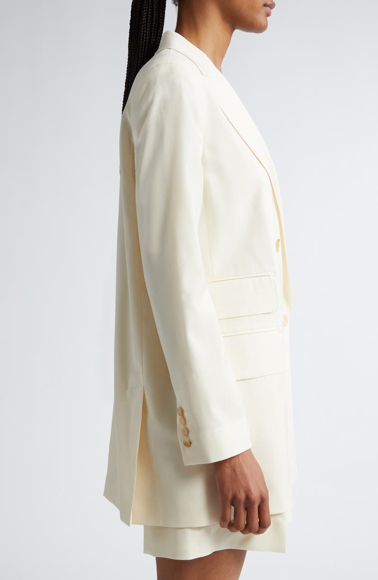 Max Mara Elegia Double Breasted Virgin Wool Blazer, Alternate, color, Vanilla