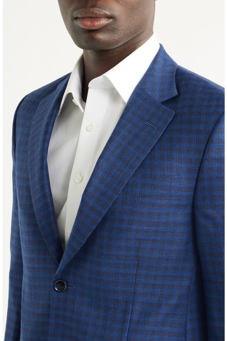Flynn Classic Fit Blue Check Wool Sport Coat, Alternate, color, BLUE