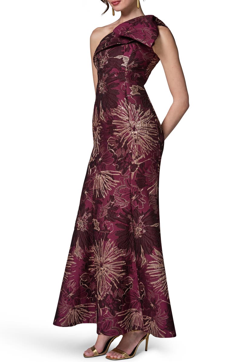 Donna Karan New York One-Shoulder Gown, Alternate, color, Prune Mult