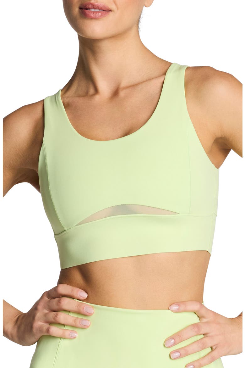 Meshery Longline Sports Bra, Main, color, ZEST