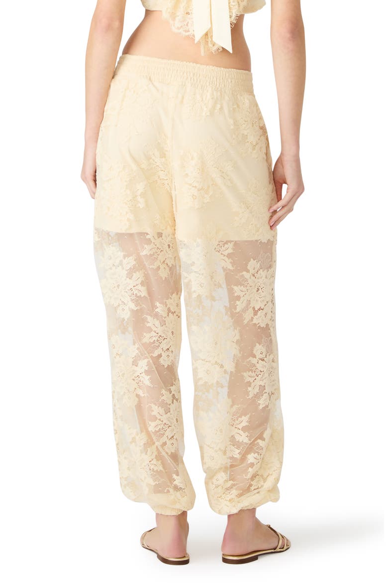 Faya Floral Lace Pants, Alternate, color, TROPIC SANDS