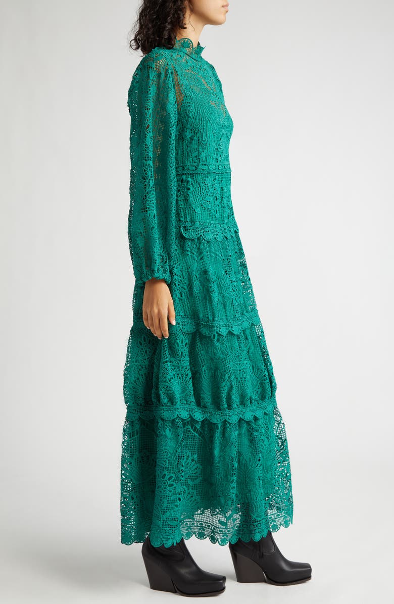FARM Rio Long Sleeve Guipure Lace Maxi Dress, Alternate, color, 