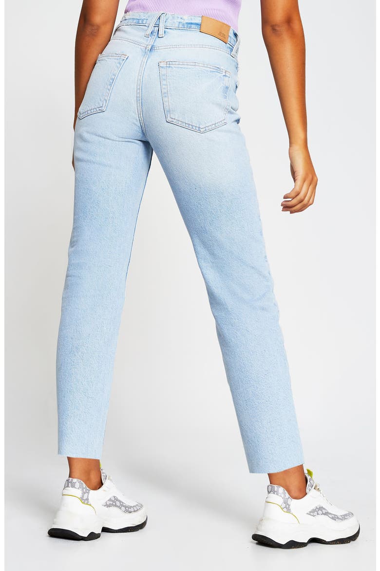 Blair Frayed High Waist Straight Leg Jeans, Alternate, color, LIGHT DENIM