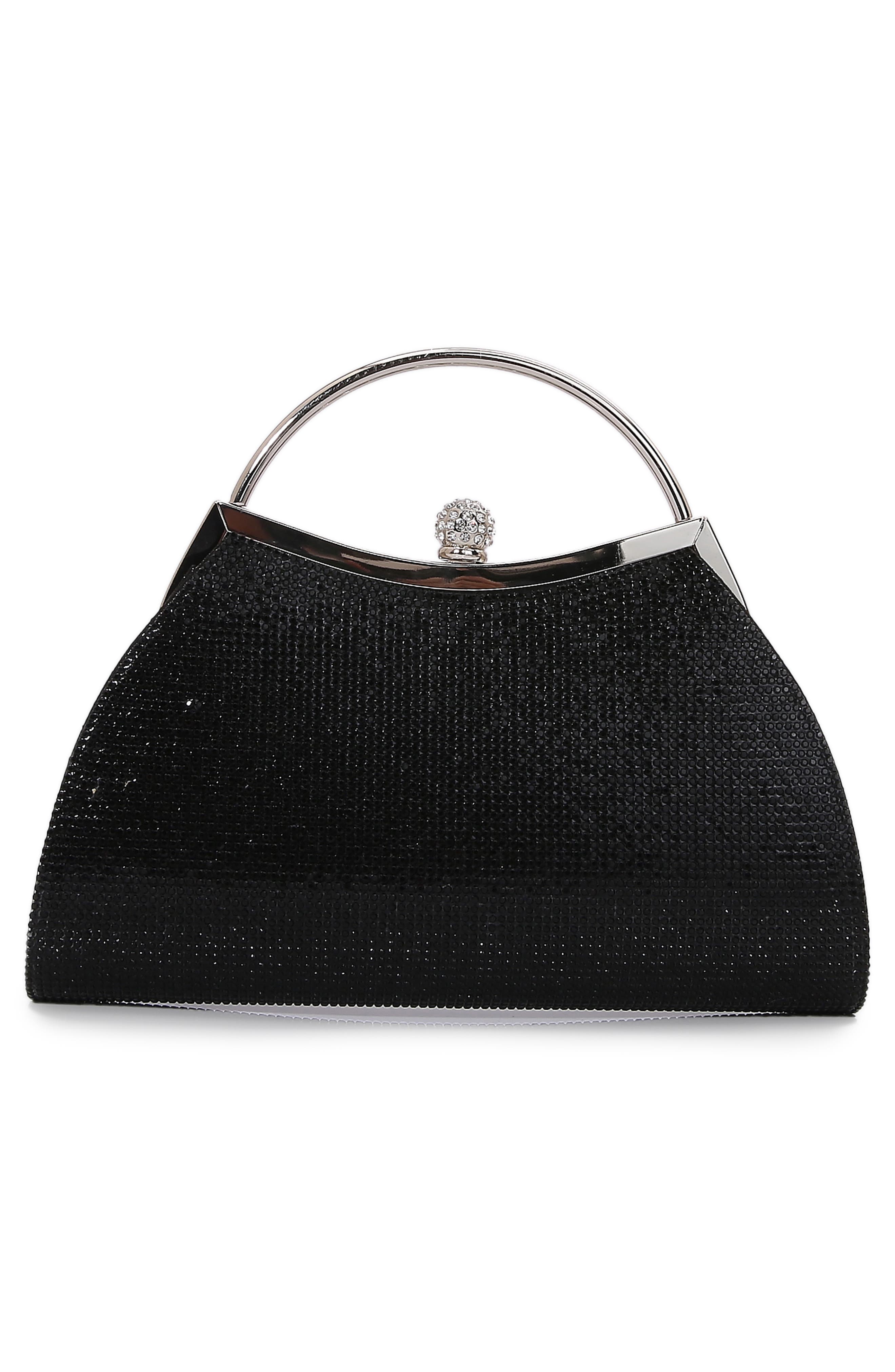BERNESS Rhinestone Top Handle Bag, Alternate, color, Black