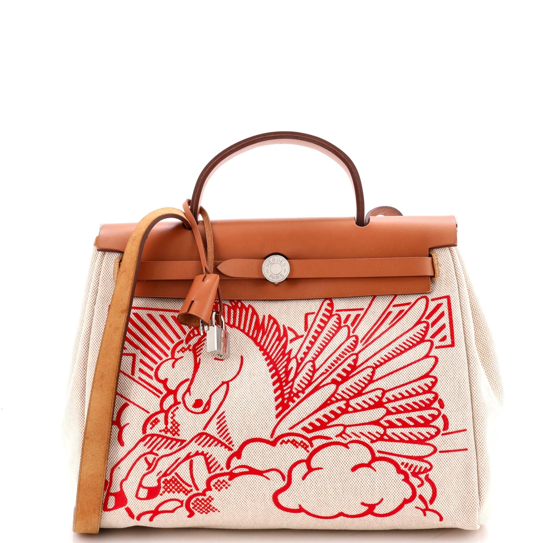 Herbag Zip Pegase Pop Toile and Leather 31, Main, color, Gold
