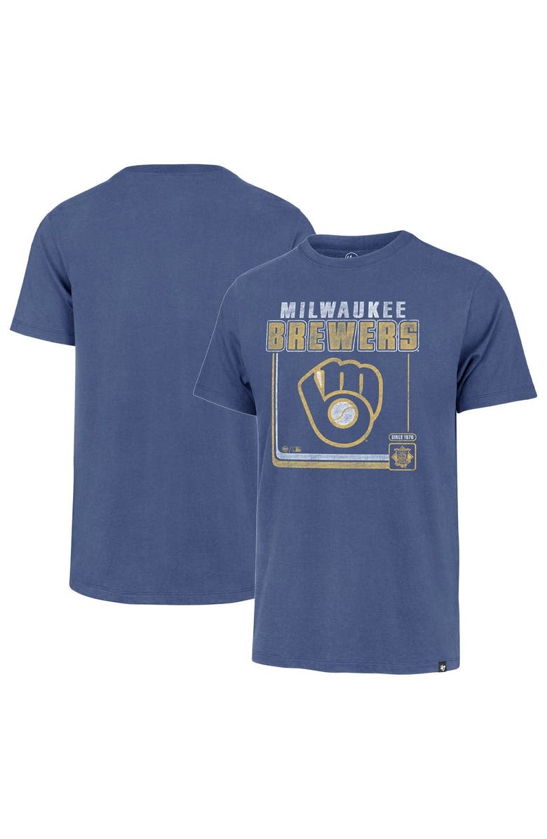 '47 Men's '47  Royal Milwaukee Brewers Cooperstown Collection Borderline Franklin T-Shirt, Main, color, 