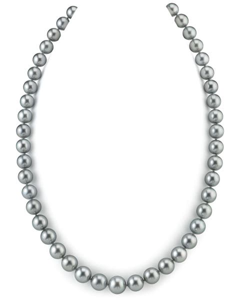 9-11mm Silver Tahitian South Sea Pearl Necklace - Premier AAAA Quality