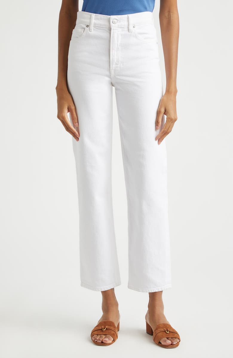 Veronica Beard Leah Ankle Straight Leg Jeans, Main, color, White