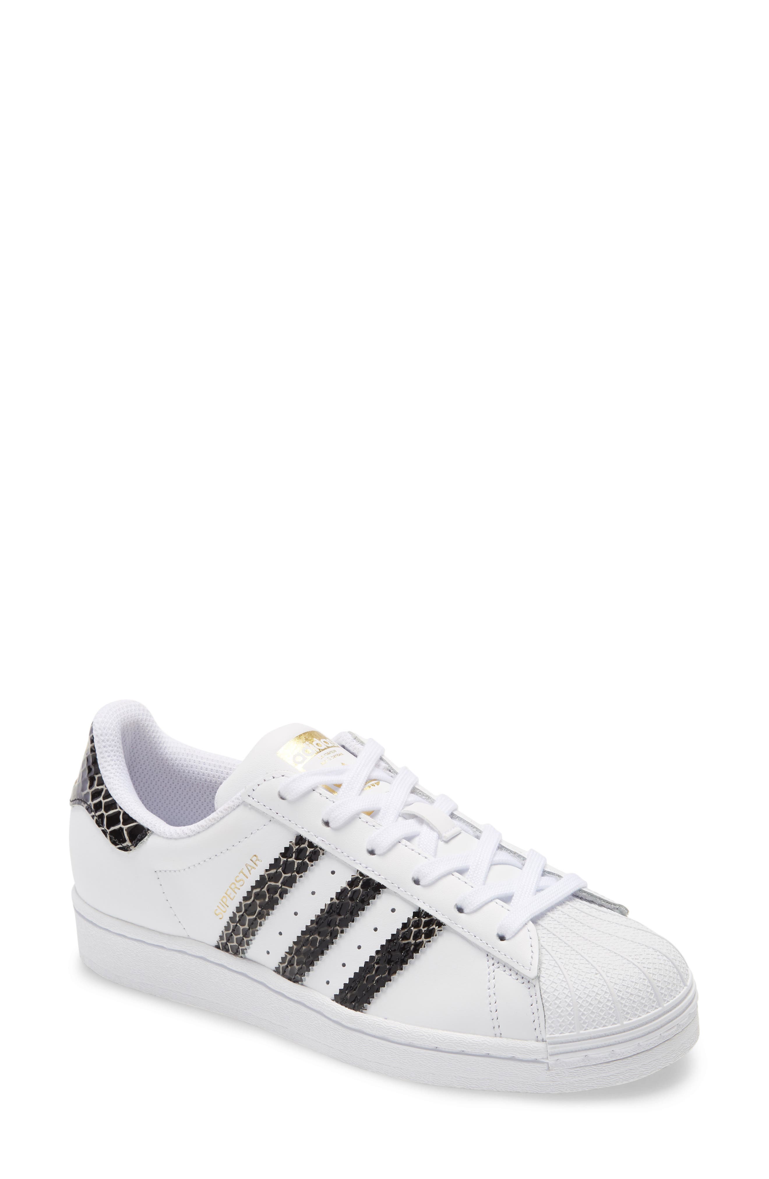 adidas Superstar Faux Snakeskin Sneaker, Main, color, 