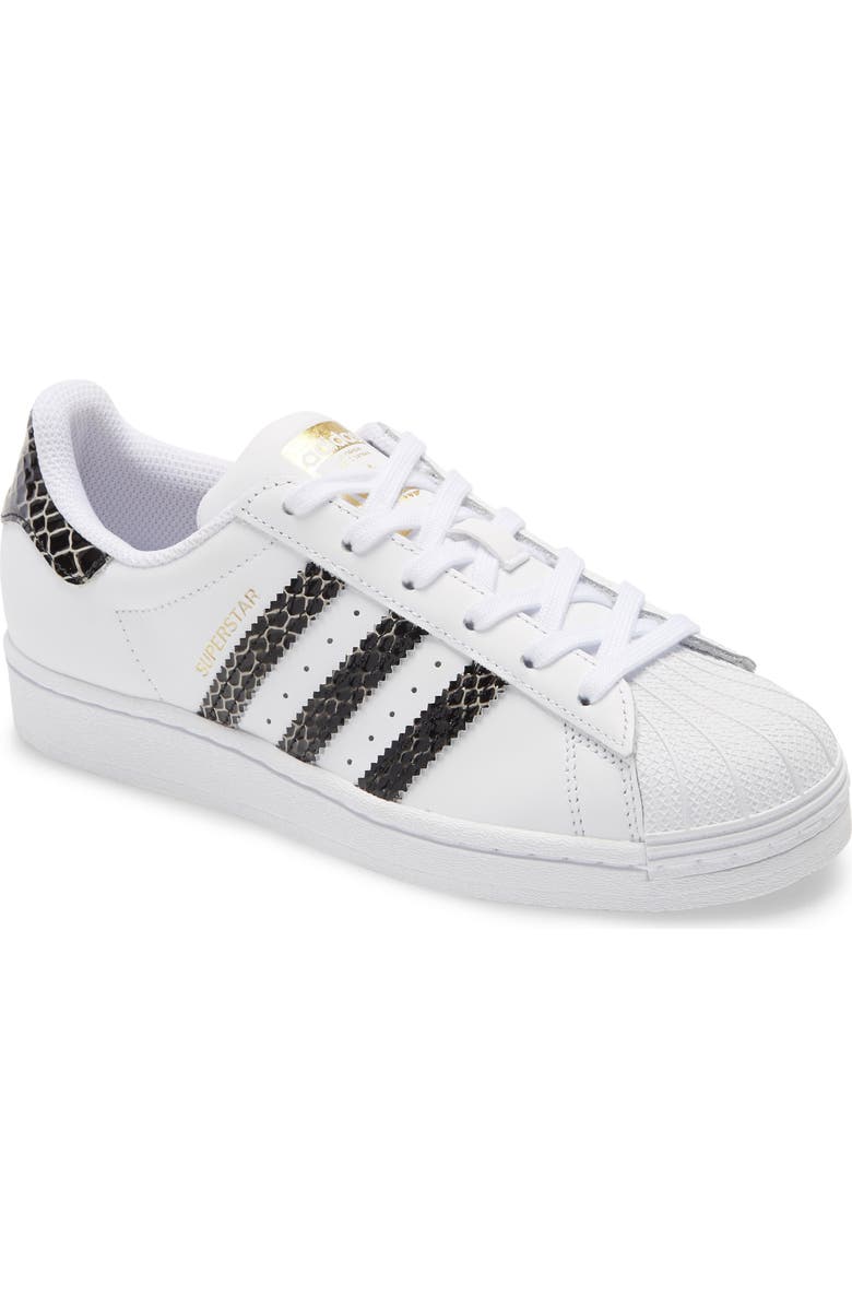 adidas Superstar Faux Snakeskin Sneaker, Main, color,