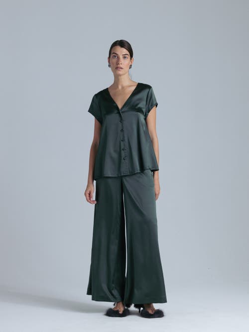 Alas Silk Short Sleeve Shirt In Gray