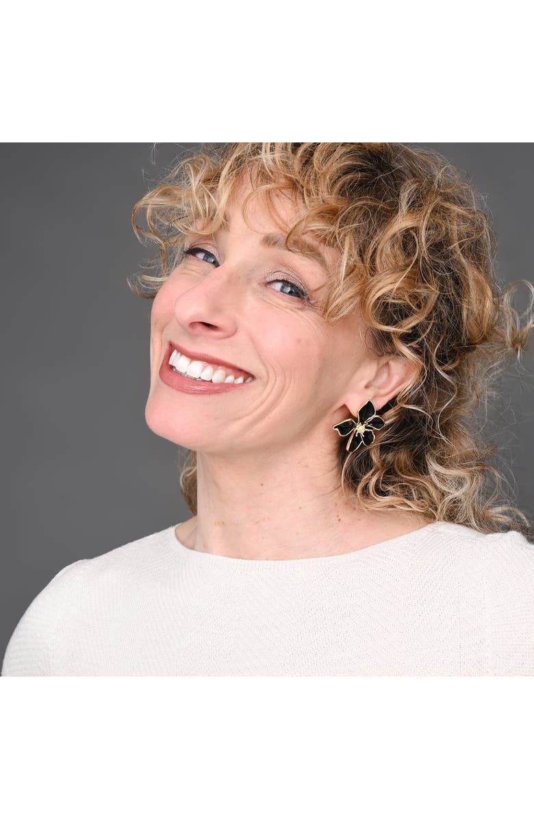 Starfish Project Bloom Earrings in Midnight Black, Alternate, color, Black