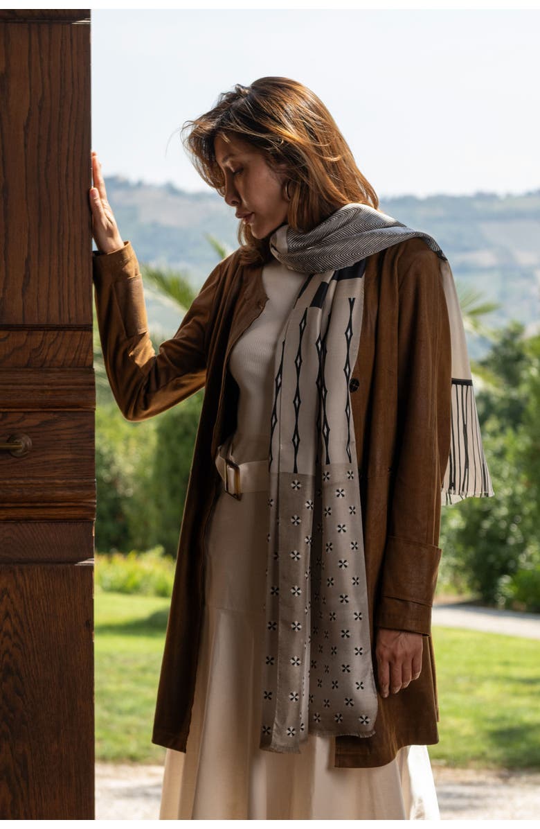 Elizabetta Atri - Large Silk Scarf, Alternate, color, Sand