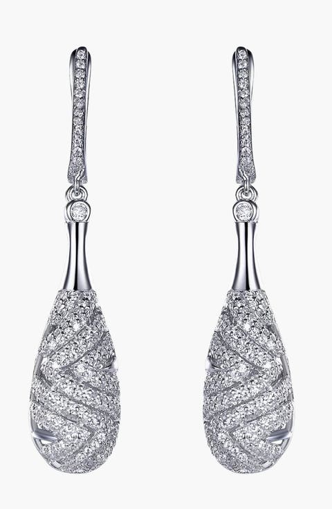 Ethereal Raindrop Pavé Zirconia Drop Earrings