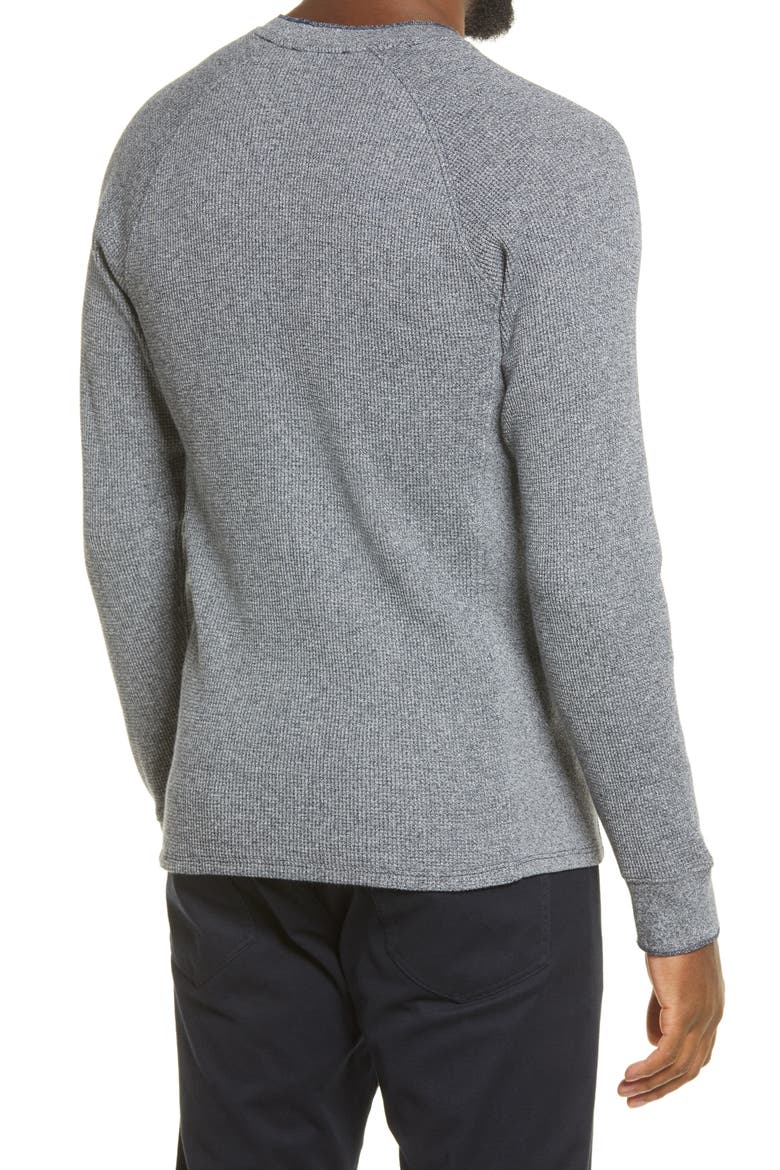Mouliné Thermal Pima Cotton Long Sleeve Pullover, Alternate, color, COASTAL/ LECHE