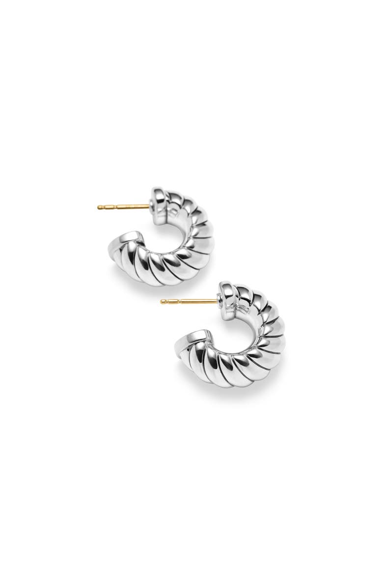 David Yurman Scuplted Cable Shrimp Earrings in Sterling Silver, 20.5mm, Alternate, color,