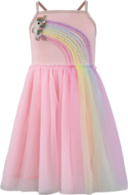 Lola + The Boys Unicorn Rainbow Tulle Dress