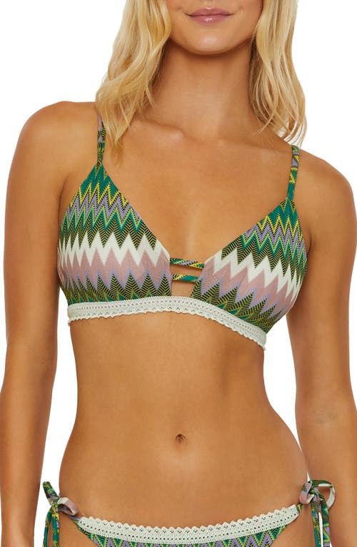 Isabella Rose Title Wave Bikini Top In Green Multi