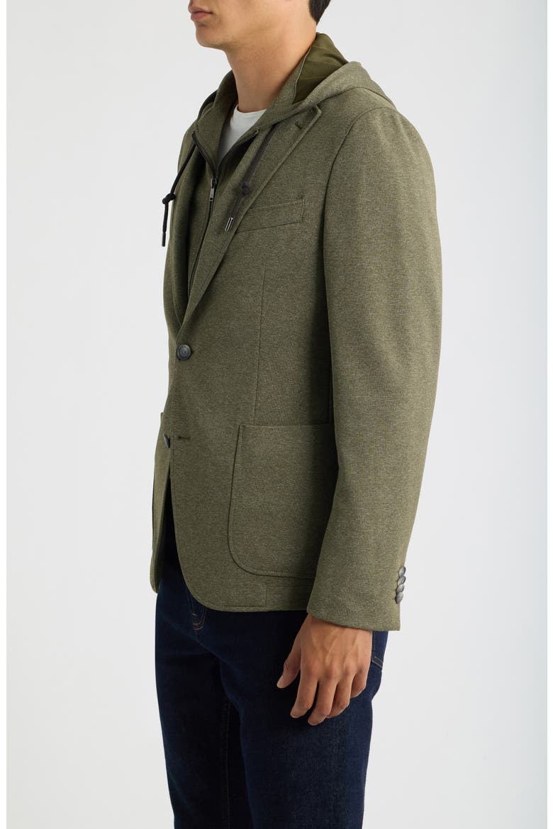 Jersey Sport Coat with Removable Hood, Alternate, color, MEDIUM GREEN