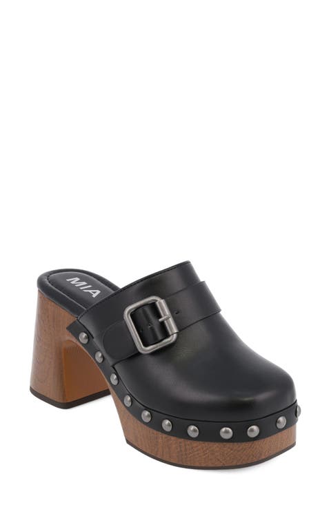 Larina Faux Leather Platform Clog