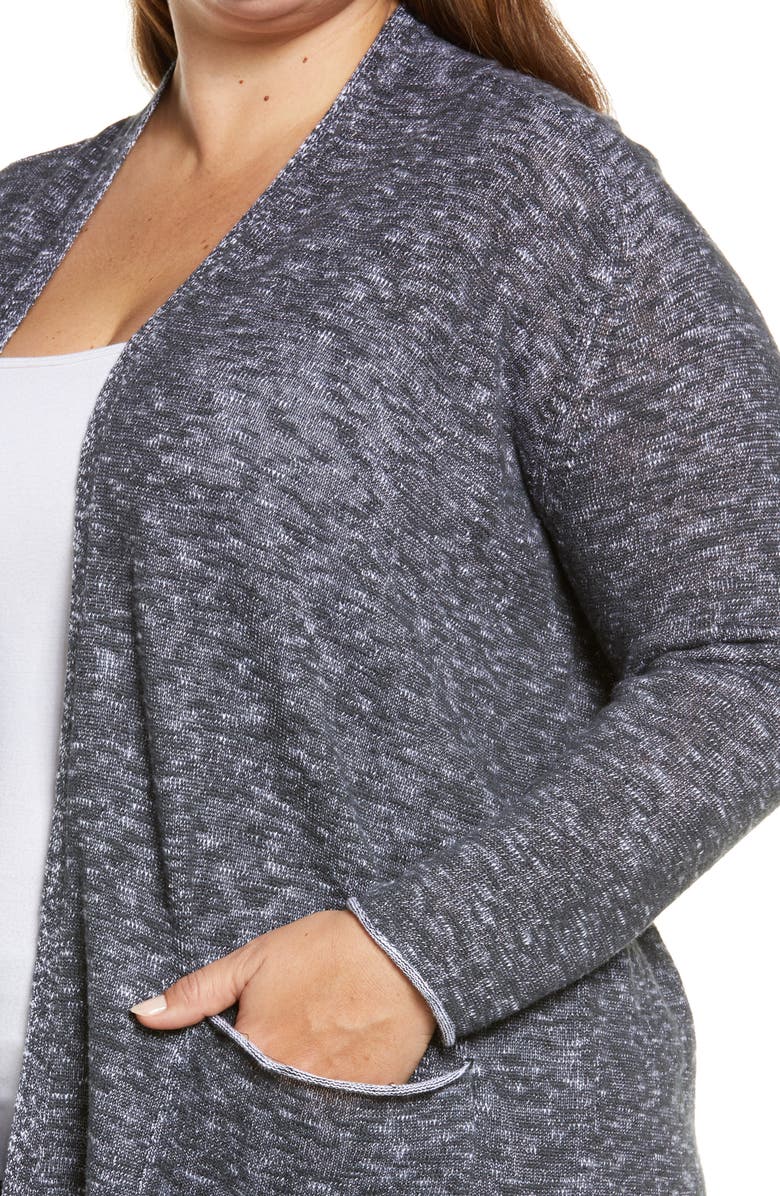 Eileen Fisher Long Cotton & Linen Blend Cardigan, Alternate, color,