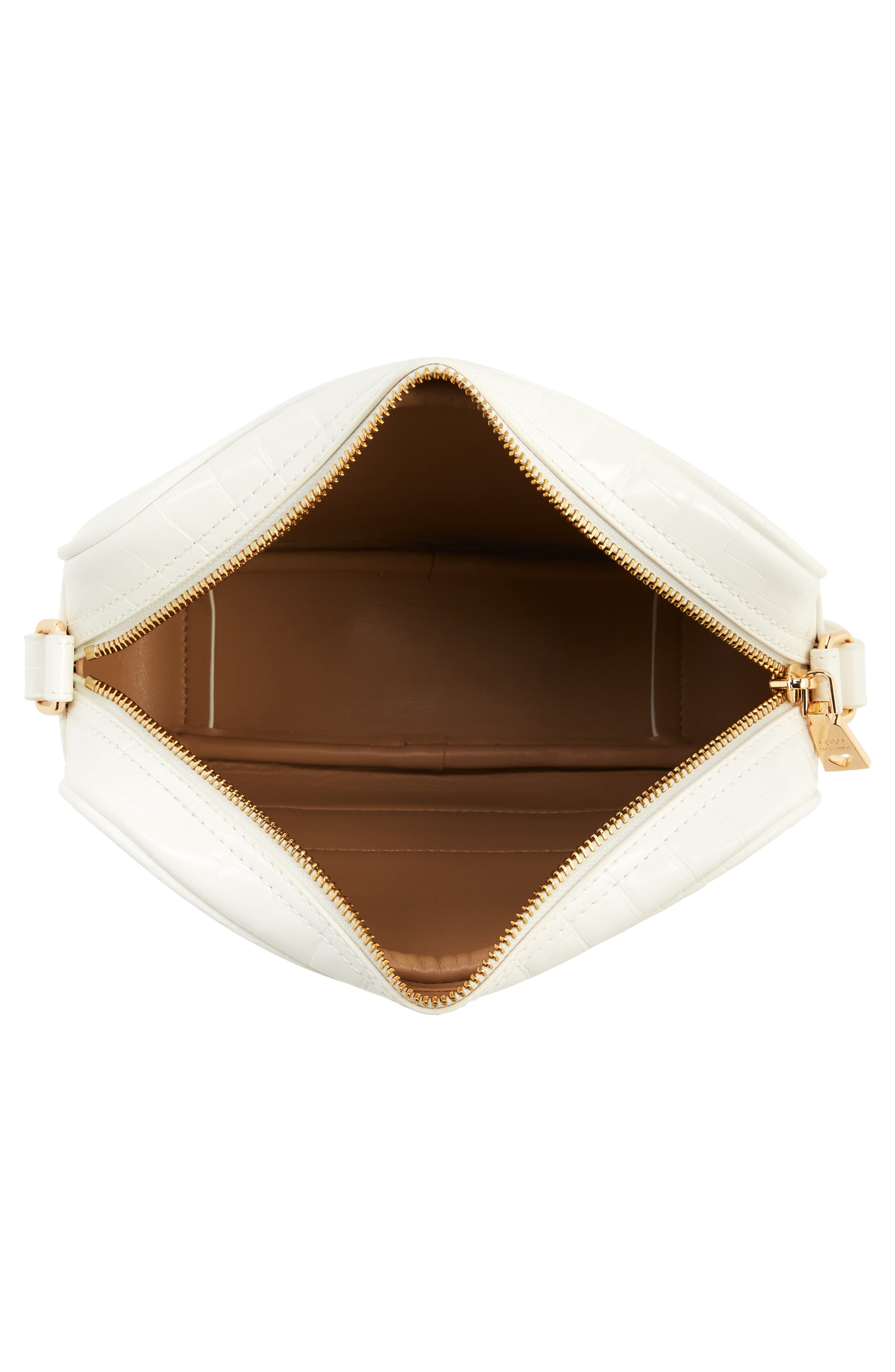 Love Moschino Croc Embossed Faux Leather Crossbody Bag, Alternate, color, 