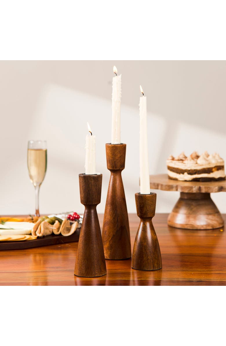 Mela Artisans Hearth Taper Candlesticks, Alternate, color, Natural - 6"