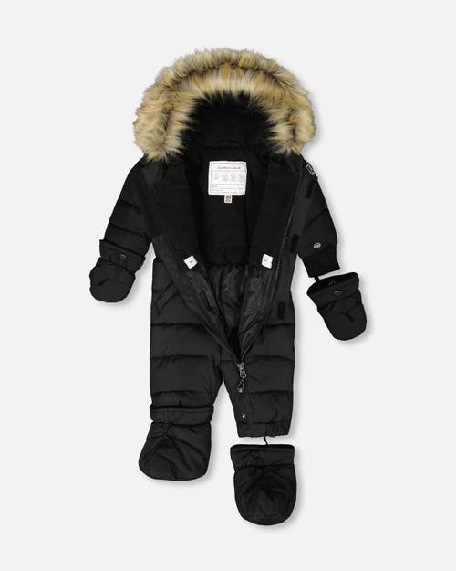 Deux Par Deux Gender Inclusive One-piece Original Puffy Snowsuit In Black