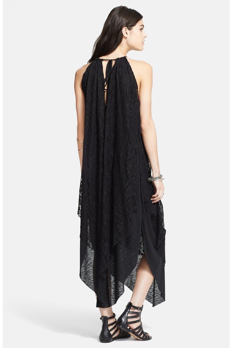 'Olympia' Lace Overlay Maxi Dress, Alternate, color, BLACK