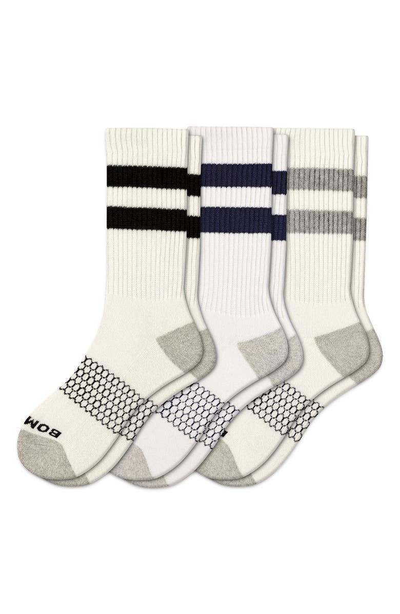 Bombas Assorted 3-Pack Vintage Stripe Crew Socks, Main, color,