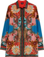 Etro Print Cotton & Silk Tunic Button-Up Shirt