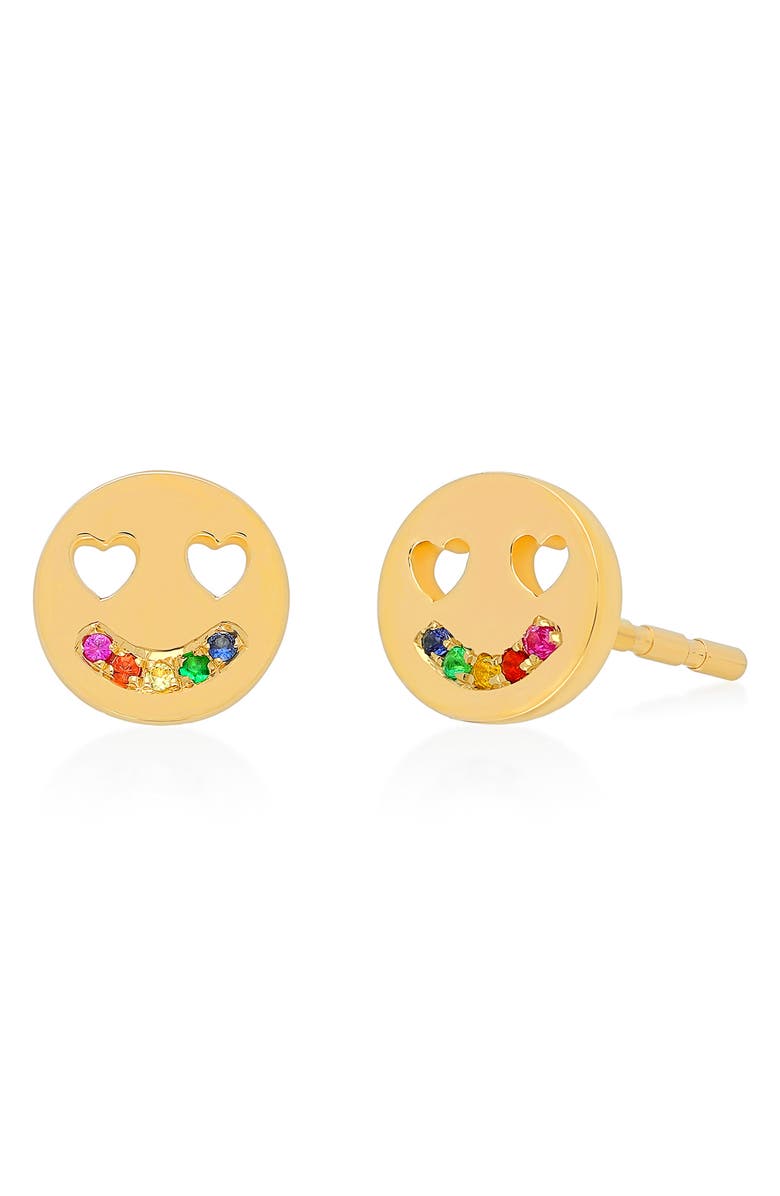 EF Collection Rainbow Happiness Stud Earring, Main, color, Yellow Gold