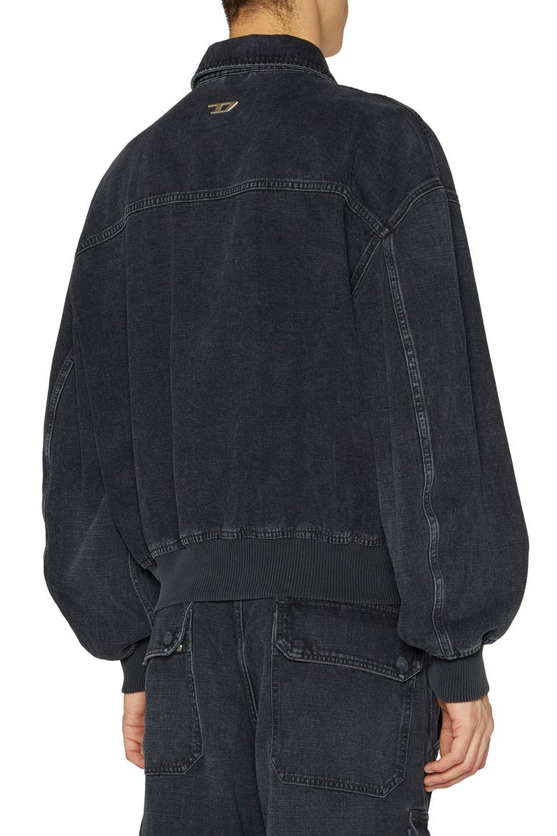 D-Kurz Oversize Denim Zip Jacket, Alternate, color, BLACK/ DENIM