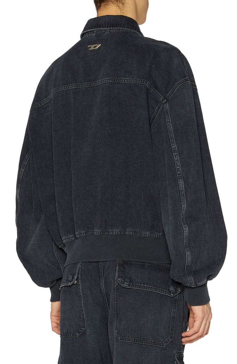 DIESEL<sup>®</sup> D-Kurz Oversize Denim Zip Jacket, Alternate, color, Black/ Denim