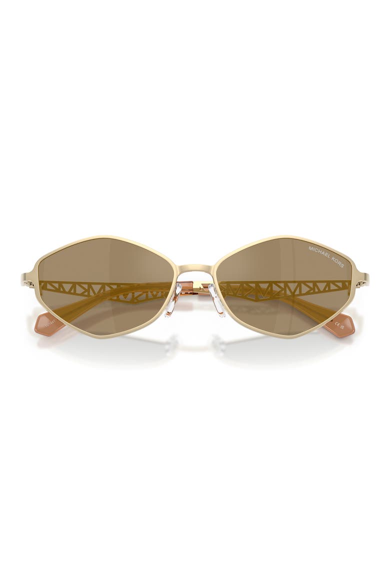 Gold Coast 56mm Angular Sunglasses, Alternate, color, LIGHT GOLD / DARK GREY MONO